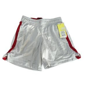 All in Motion‎ Basketball Shorts XS 4 5 Mesh Silver Red Boys Sports Gym Active